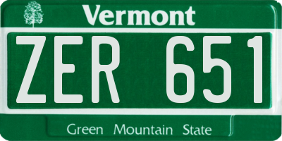 VT license plate ZER651