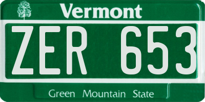 VT license plate ZER653