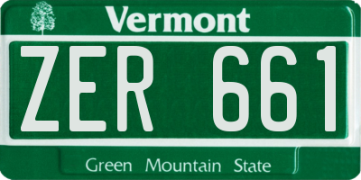 VT license plate ZER661