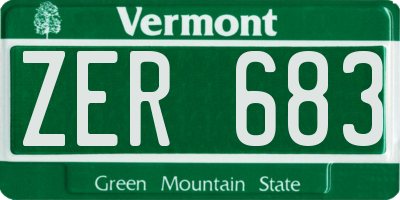 VT license plate ZER683