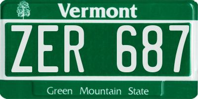 VT license plate ZER687