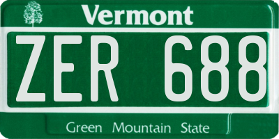 VT license plate ZER688