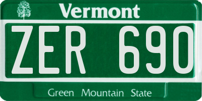 VT license plate ZER690