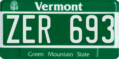 VT license plate ZER693