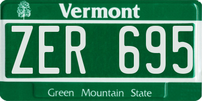 VT license plate ZER695