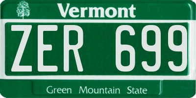 VT license plate ZER699