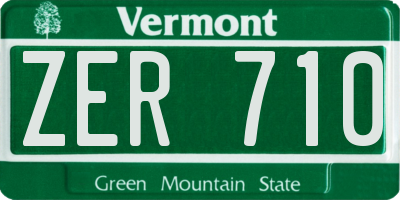 VT license plate ZER710