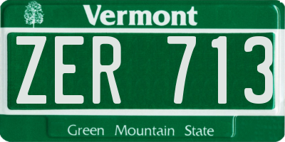 VT license plate ZER713