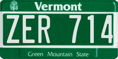 VT license plate ZER714