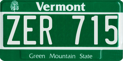 VT license plate ZER715
