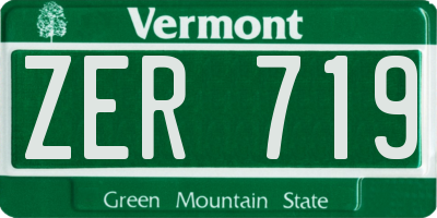 VT license plate ZER719