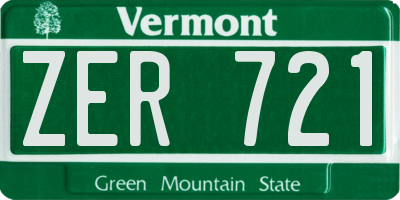 VT license plate ZER721