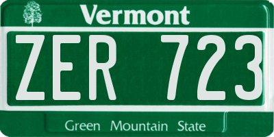 VT license plate ZER723