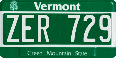 VT license plate ZER729