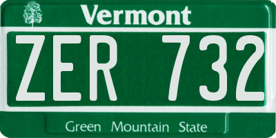 VT license plate ZER732