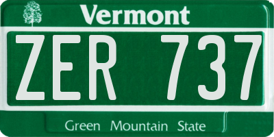 VT license plate ZER737