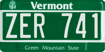 VT license plate ZER741