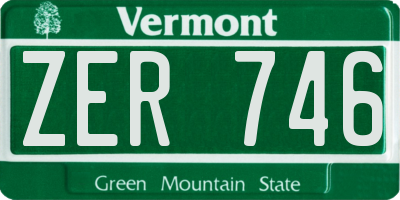 VT license plate ZER746