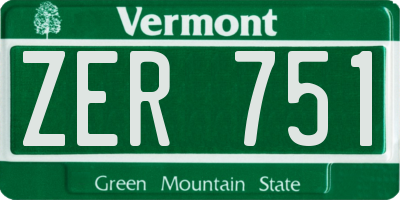 VT license plate ZER751