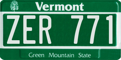 VT license plate ZER771