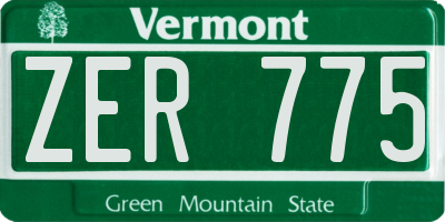 VT license plate ZER775
