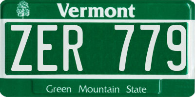 VT license plate ZER779