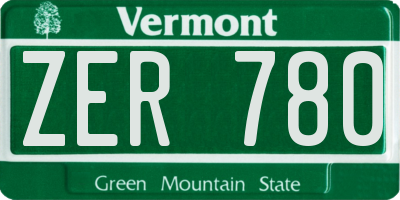 VT license plate ZER780
