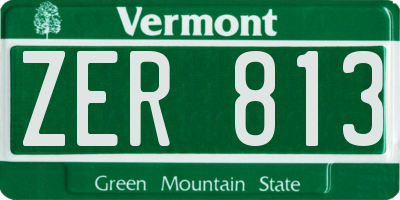 VT license plate ZER813