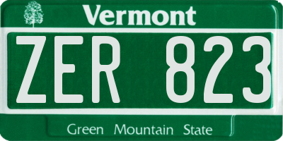 VT license plate ZER823