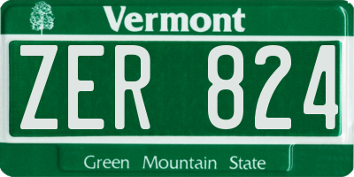 VT license plate ZER824