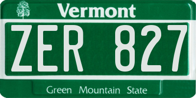 VT license plate ZER827