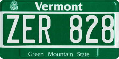 VT license plate ZER828
