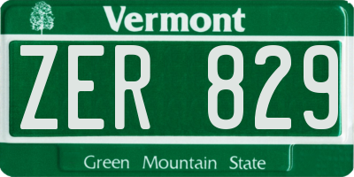 VT license plate ZER829