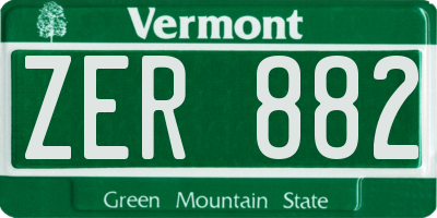 VT license plate ZER882