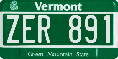 VT license plate ZER891
