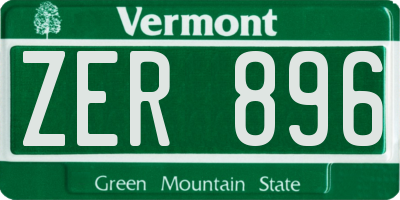 VT license plate ZER896