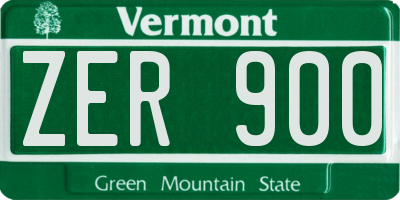 VT license plate ZER900