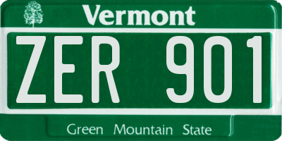 VT license plate ZER901