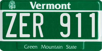 VT license plate ZER911