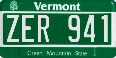 VT license plate ZER941