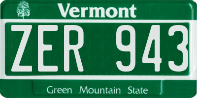 VT license plate ZER943