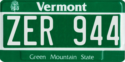 VT license plate ZER944