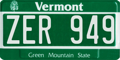 VT license plate ZER949