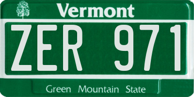 VT license plate ZER971