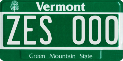 VT license plate ZES000
