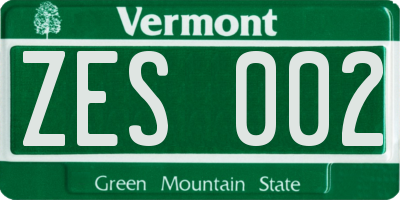 VT license plate ZES002