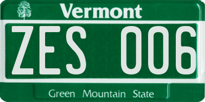 VT license plate ZES006