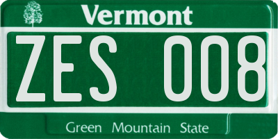 VT license plate ZES008