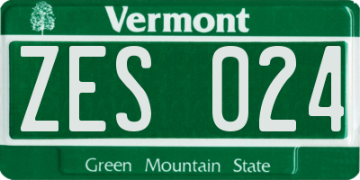 VT license plate ZES024