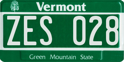 VT license plate ZES028